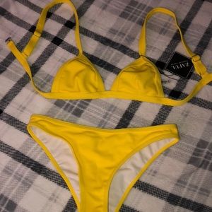 Bright yellow bikini